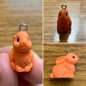 Orange Rabbit Charm Pendant